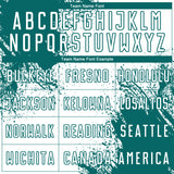 Custom White Teal Abstract Brush Stroke Sports Sublimation Soccer Uniform Jersey