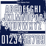 Custom White Navy Abstract Brush Stroke Sports Sublimation Soccer Uniform Jersey