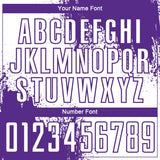 Custom White Purple Abstract Brush Stroke Sports Sublimation Soccer Uniform Jersey