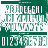 Custom White Kelly Green Abstract Brush Stroke Sports Sublimation Soccer Uniform Jersey