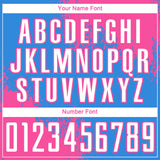 Custom Powder Blue White-Pink Abstract Brush Stroke Sports Sublimation Soccer Uniform Jersey