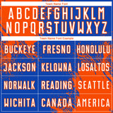 Custom Thunder Blue White-Orange Abstract Brush Stroke Sports Sublimation Soccer Uniform Jersey