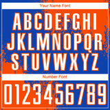 Custom Thunder Blue White-Orange Abstract Brush Stroke Sports Sublimation Soccer Uniform Jersey