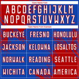 Custom Thunder Blue White-Red Abstract Brush Stroke Sports Sublimation Soccer Uniform Jersey