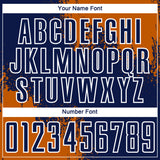 Custom Navy Texas Orange-White Abstract Brush Stroke Sports Sublimation Soccer Uniform Jersey