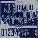 Custom Navy Gray Abstract Brush Stroke Sports Sublimation Soccer Uniform Jersey