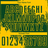 Custom Green Yellow Abstract Brush Stroke Sports Sublimation Soccer Uniform Jersey