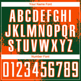 Custom Green White-Orange Abstract Brush Stroke Sports Sublimation Soccer Uniform Jersey