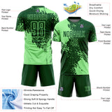 Custom Green Pea Green Abstract Brush Stroke Sports Sublimation Soccer Uniform Jersey