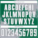 Custom Kelly Green White-Gray Abstract Brush Stroke Sports Sublimation Soccer Uniform Jersey