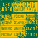 Custom Yellow Kelly Green Abstract Brush Stroke Sports Sublimation Soccer Uniform Jersey