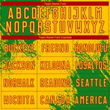 Custom Yellow Grass Green-Red Abstract Brush Stroke Sports Sublimation Soccer Uniform Jersey