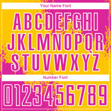 Custom Yellow Deep Pink-White Abstract Brush Stroke Sports Sublimation Soccer Uniform Jersey