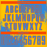 Custom Yellow Powder Blue-Orange Abstract Brush Stroke Sports Sublimation Soccer Uniform Jersey