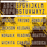 Custom Yellow Brown-White Abstract Brush Stroke Sports Sublimation Soccer Uniform Jersey