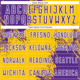 Custom Yellow Purple-White Abstract Brush Stroke Sports Sublimation Soccer Uniform Jersey