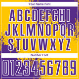 Custom Yellow Purple-White Abstract Brush Stroke Sports Sublimation Soccer Uniform Jersey