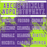 Custom Purple Neon Green-White Abstract Brush Stroke Sports Sublimation Soccer Uniform Jersey