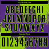 Custom Purple Black-Neon Green Abstract Brush Stroke Sports Sublimation Soccer Uniform Jersey