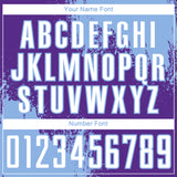 Custom Purple White-Light Blue Abstract Brush Stroke Sports Sublimation Soccer Uniform Jersey