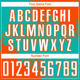 Custom Aqua White-Orange Abstract Brush Stroke Sports Sublimation Soccer Uniform Jersey