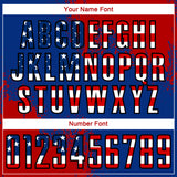 Custom Royal USA Flag Red-Black Abstract Brush Stroke Sports Sublimation Soccer Uniform Jersey