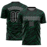 Custom Black Kelly Green-White Line Sports Sublimation Soccer Uniform Jersey