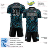 Custom Black Panther Blue-White Line Sports Sublimation Soccer Uniform Jersey