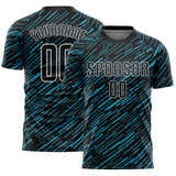 Custom Black Panther Blue-White Line Sports Sublimation Soccer Uniform Jersey