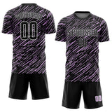 Custom Black Light Purple-White Line Sports Sublimation Soccer Uniform Jersey