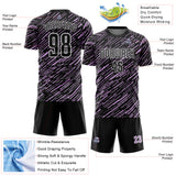 Custom Black Light Purple-White Line Sports Sublimation Soccer Uniform Jersey