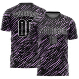 Custom Black Light Purple-White Line Sports Sublimation Soccer Uniform Jersey