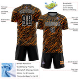 Custom Black Bay Orange-White Line Sports Sublimation Soccer Uniform Jersey