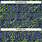 Custom Navy Neon Green-White Line Sports Sublimation Soccer Uniform Jersey