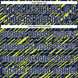 Custom Navy Neon Yellow-White Line Sports Sublimation Soccer Uniform Jersey