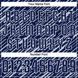 Custom Navy Silver-White Line Sports Sublimation Soccer Uniform Jersey
