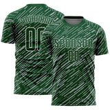 Custom Green Gray-White Line Sports Sublimation Soccer Uniform Jersey