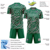 Custom Kelly Green Light Pink-White Line Sports Sublimation Soccer Uniform Jersey