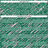 Custom Kelly Green Light Pink-White Line Sports Sublimation Soccer Uniform Jersey