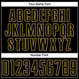 Custom Black Old Gold-White Liquid Fluid Pattern Sports Sublimation Soccer Uniform Jersey