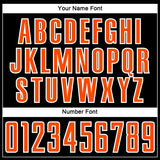 Custom Black Orange-White Liquid Fluid Pattern Sports Sublimation Soccer Uniform Jersey