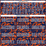 Custom Navy Orange-White Liquid Fluid Pattern Sports Sublimation Soccer Uniform Jersey