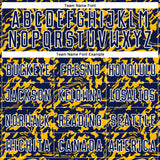 Custom Navy Gold-White Liquid Fluid Pattern Sports Sublimation Soccer Uniform Jersey