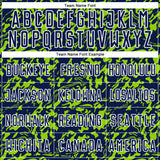 Custom Navy Neon Green-White Liquid Fluid Pattern Sports Sublimation Soccer Uniform Jersey