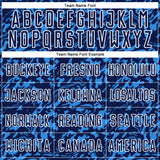 Custom Navy Powder Blue-White Liquid Fluid Pattern Sports Sublimation Soccer Uniform Jersey