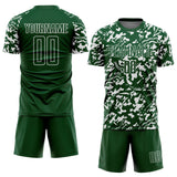 Custom Green White Liquid Fluid Pattern Sports Sublimation Soccer Uniform Jersey