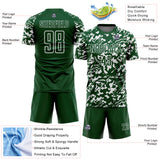 Custom Green White Liquid Fluid Pattern Sports Sublimation Soccer Uniform Jersey