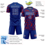 Custom Royal Red-White Liquid Fluid Pattern Sports Sublimation Soccer Uniform Jersey