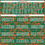 Custom Kelly Green Orange-White Liquid Fluid Pattern Sports Sublimation Soccer Uniform Jersey