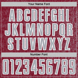 Custom Crimson Gray-White Abstract Scribble Curve Line Pattern Sports Sublimation Soccer Uniform Jersey